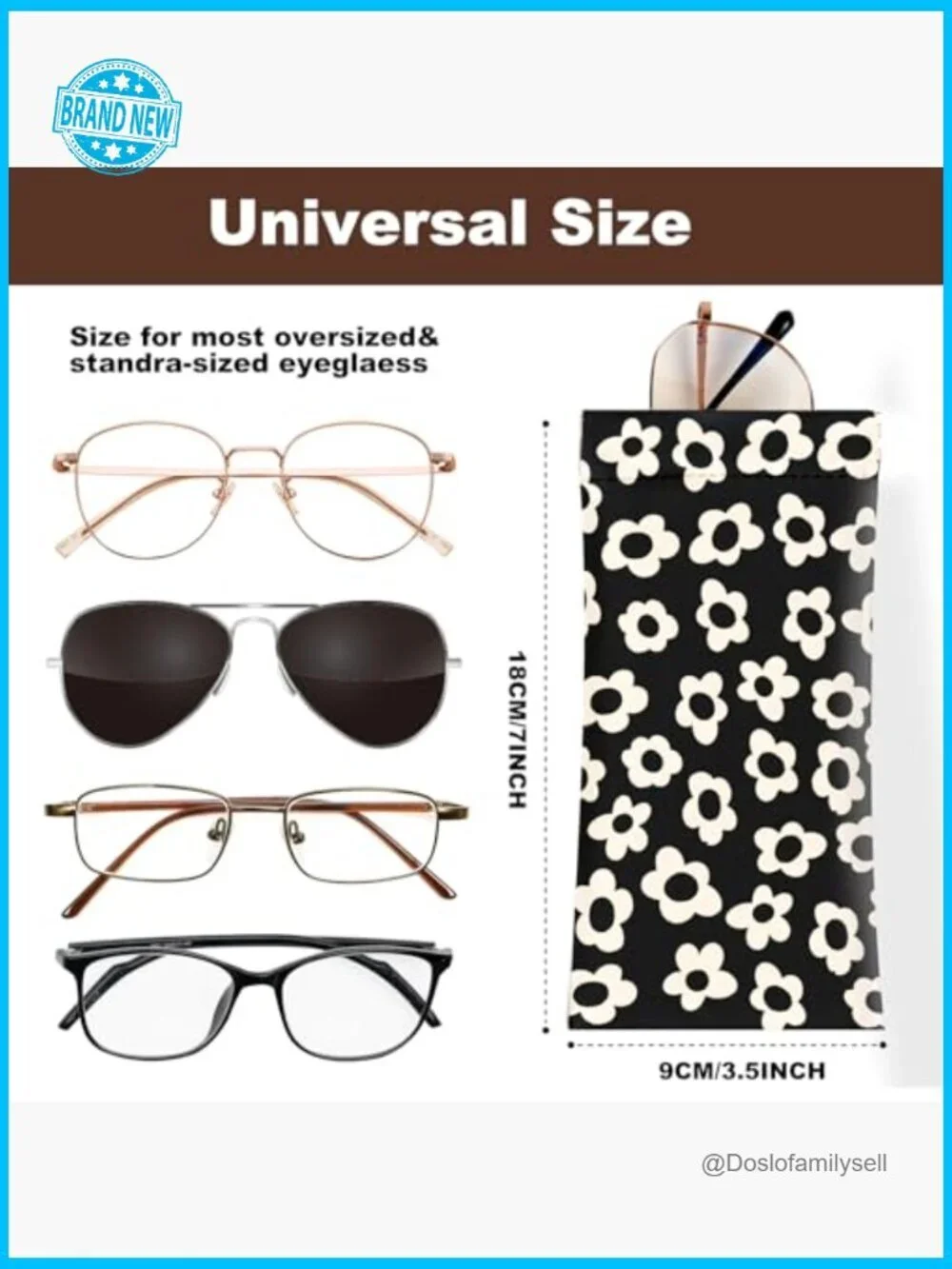 Soft PU Leather Eyeglass Cases with Cleaning Cloth Cute Floral Pattern Pouch